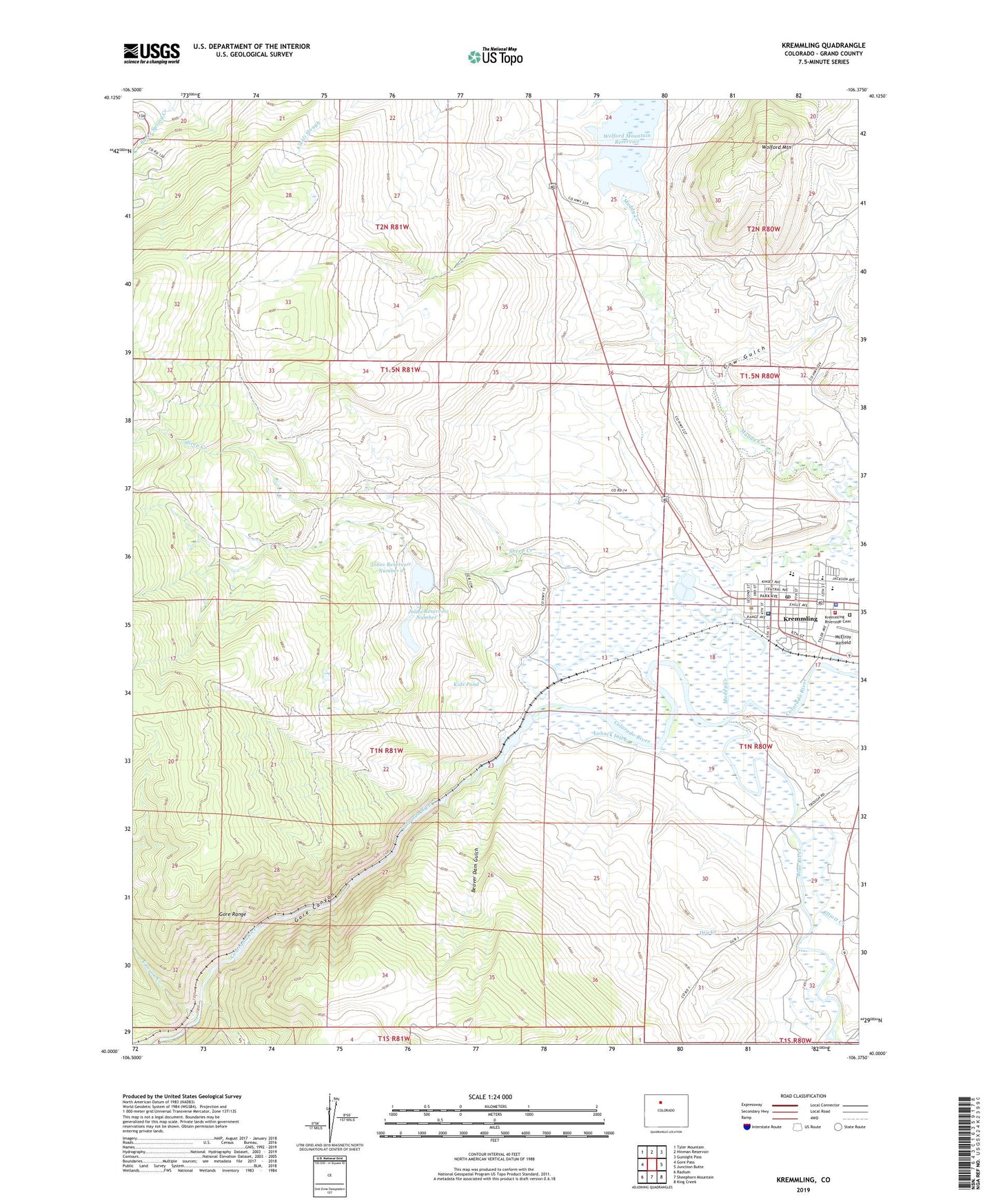 Kremmling Colorado US Topo Map Image