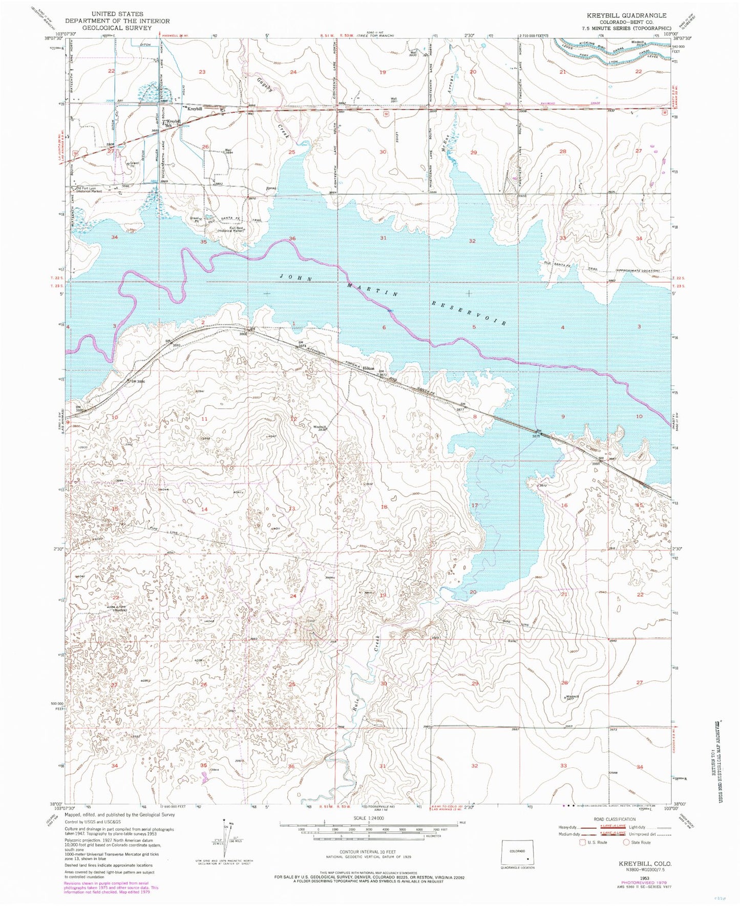 Classic USGS Kreybill Colorado 7.5'x7.5' Topo Map Image
