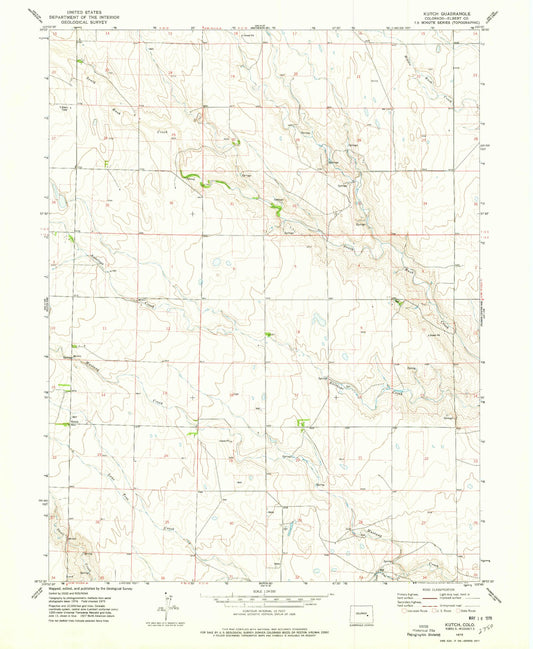 Classic USGS Kutch Colorado 7.5'x7.5' Topo Map Image