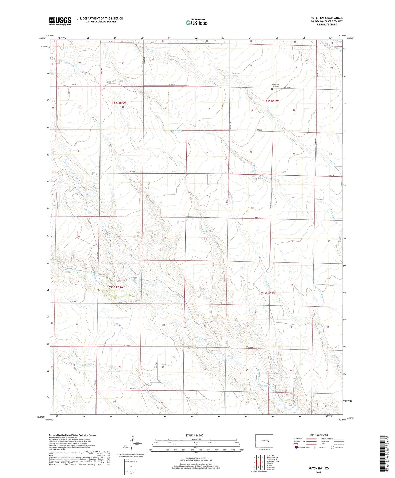 Kutch NW Colorado US Topo Map Image