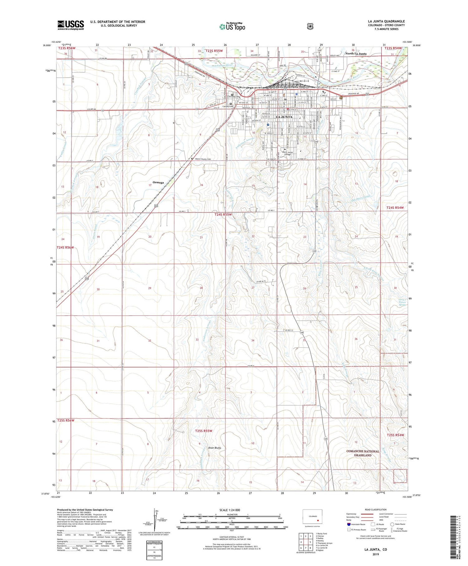 La Junta Colorado US Topo Map Image