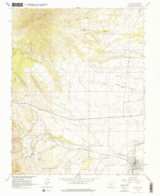 Classic USGS La Veta Colorado 7.5'x7.5' Topo Map Image
