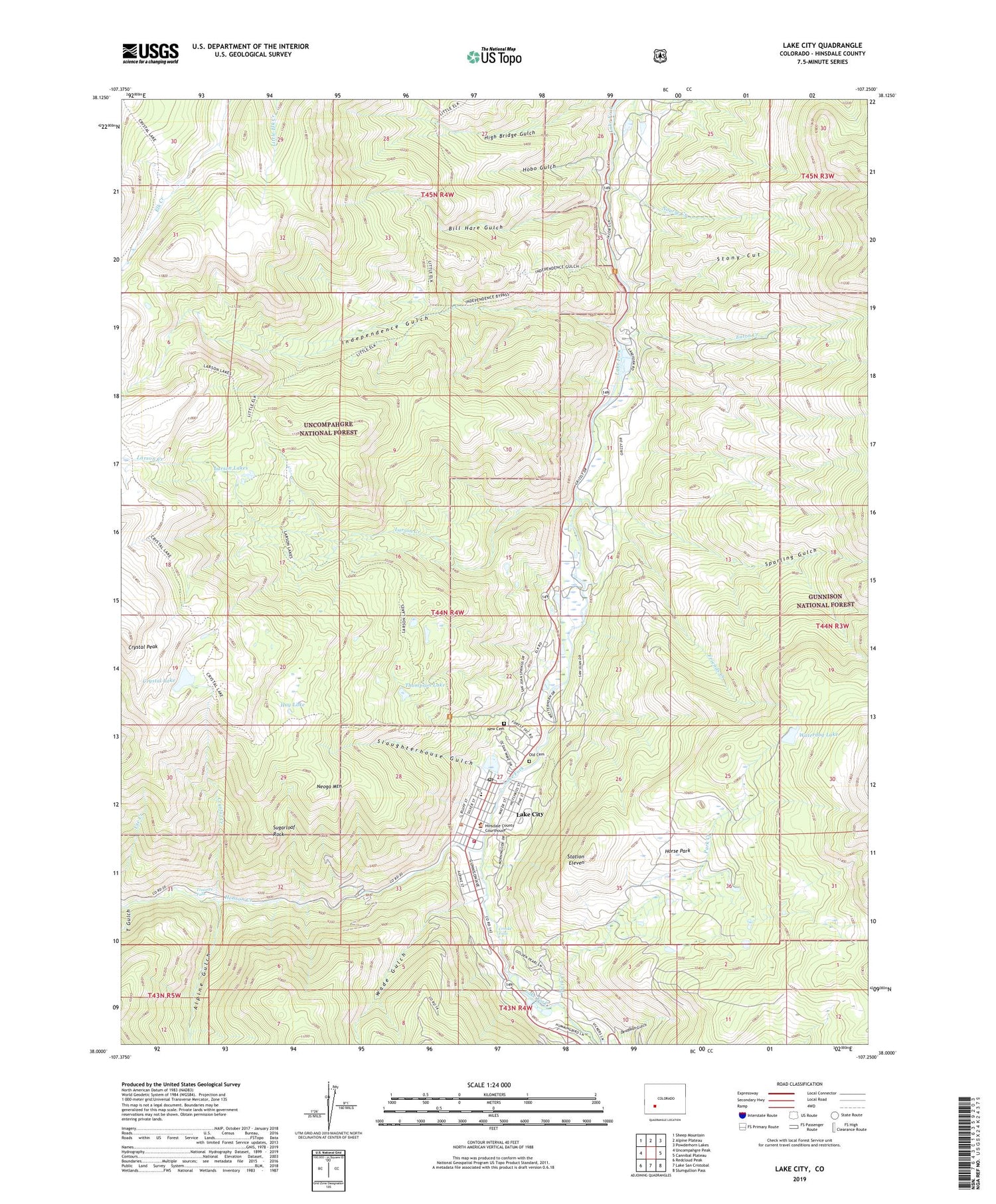 Lake City Colorado US Topo Map Image