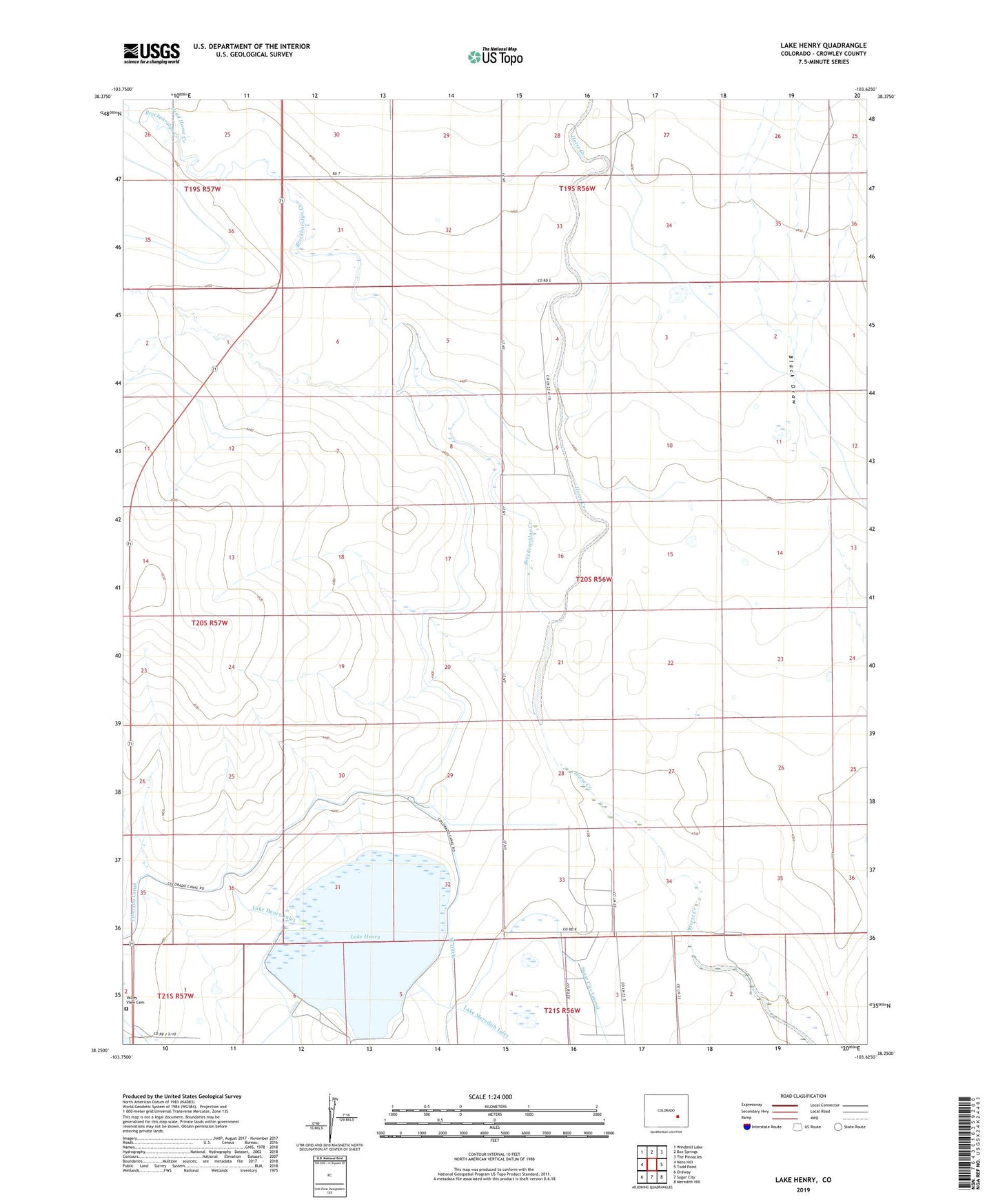 Lake Henry Colorado US Topo Map Image