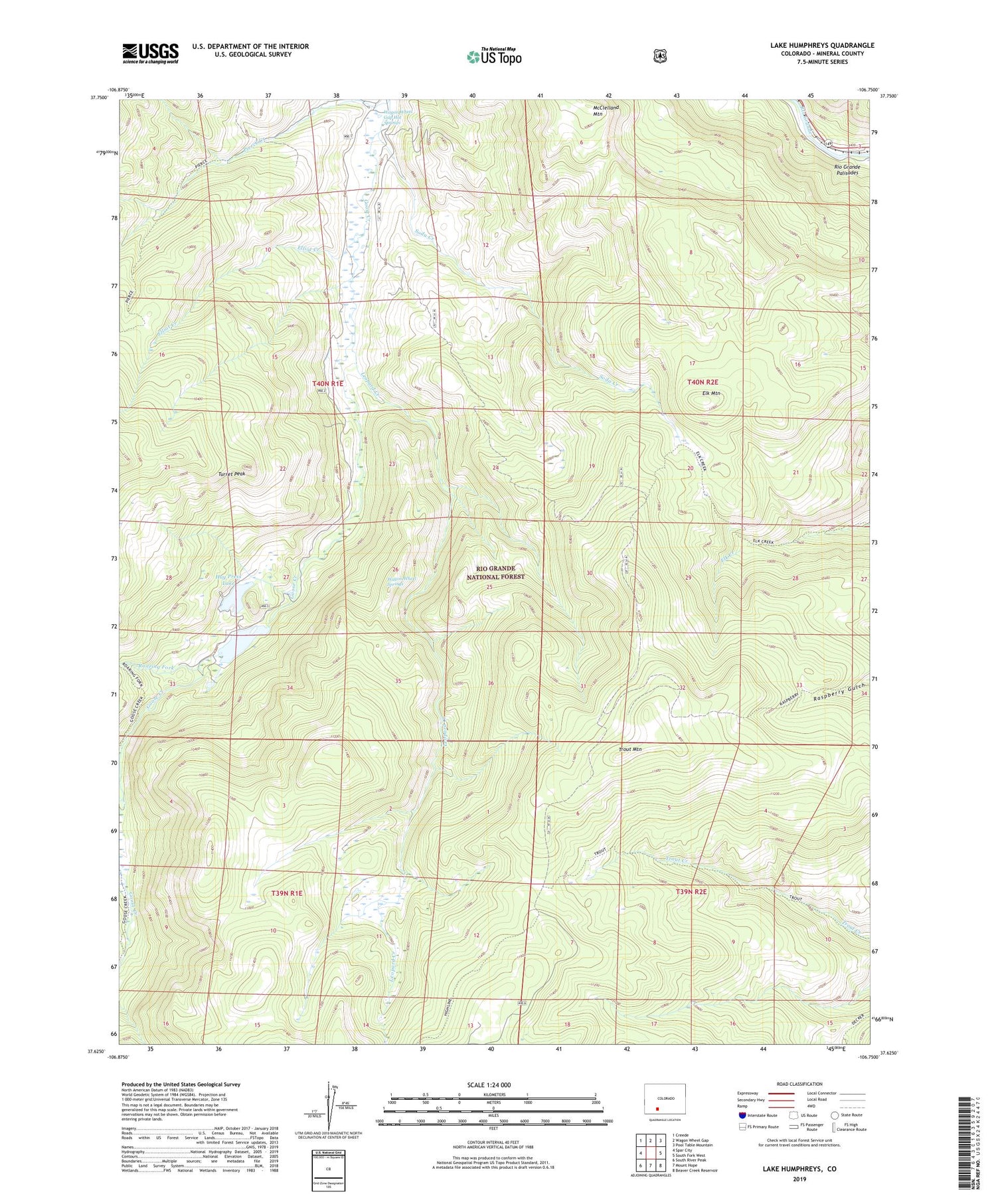 Lake Humphreys Colorado US Topo Map Image