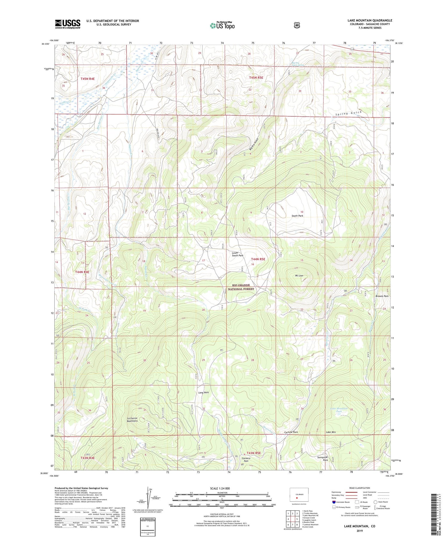 Lake Mountain Colorado US Topo Map Image