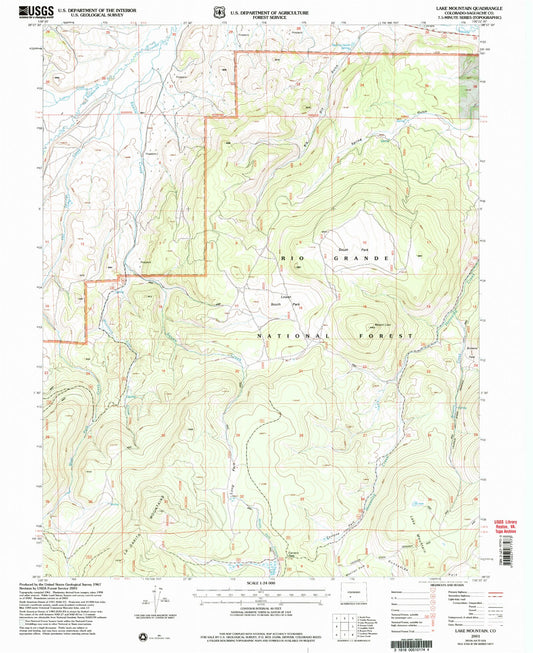 Classic USGS Lake Mountain Colorado 7.5'x7.5' Topo Map Image
