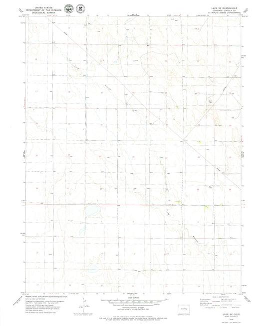 Classic USGS Lake SE Colorado 7.5'x7.5' Topo Map Image