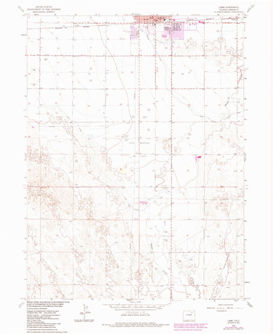 Classic USGS Lamb Colorado 7.5'x7.5' Topo Map Image