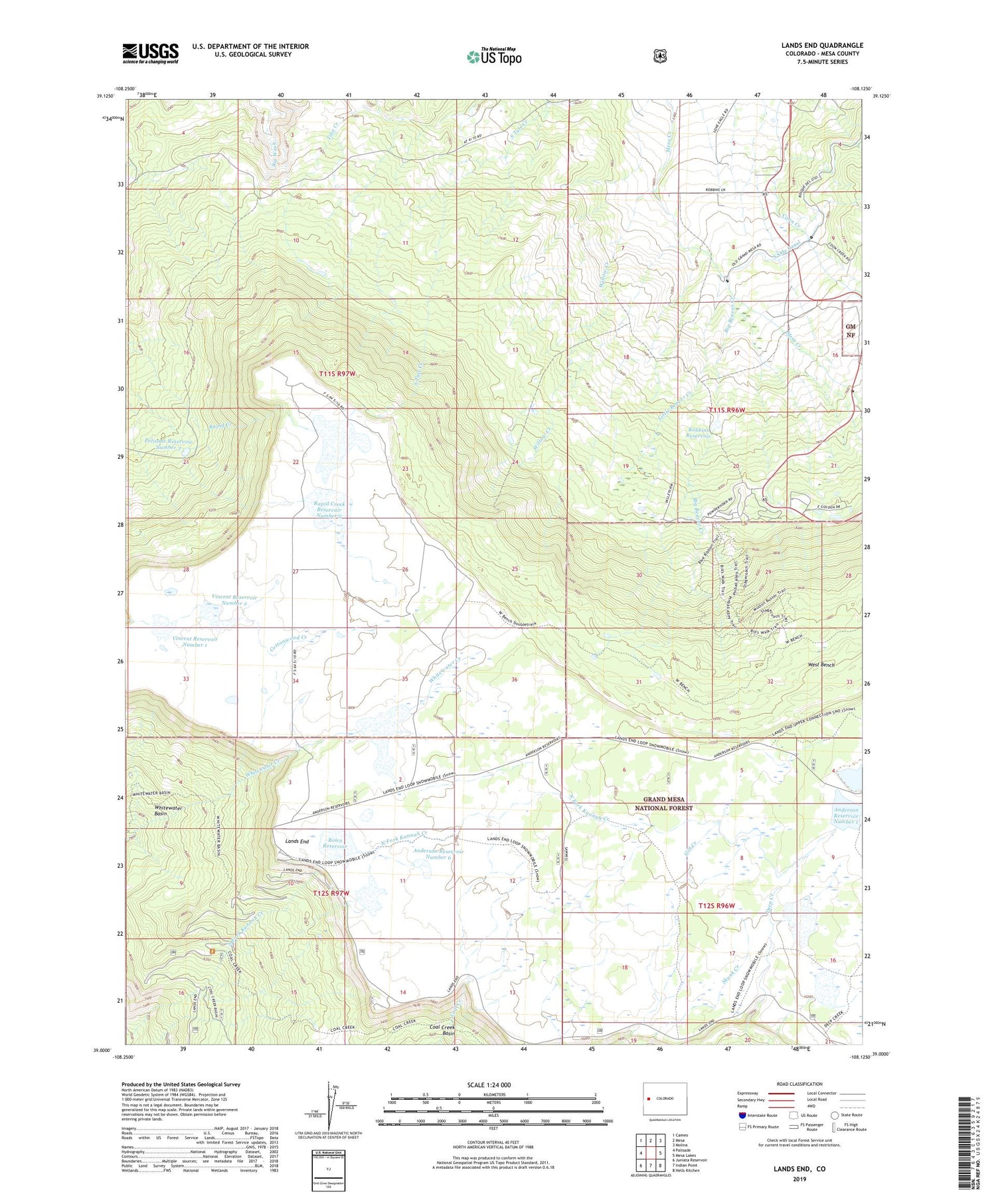 Lands End Colorado US Topo Map Image