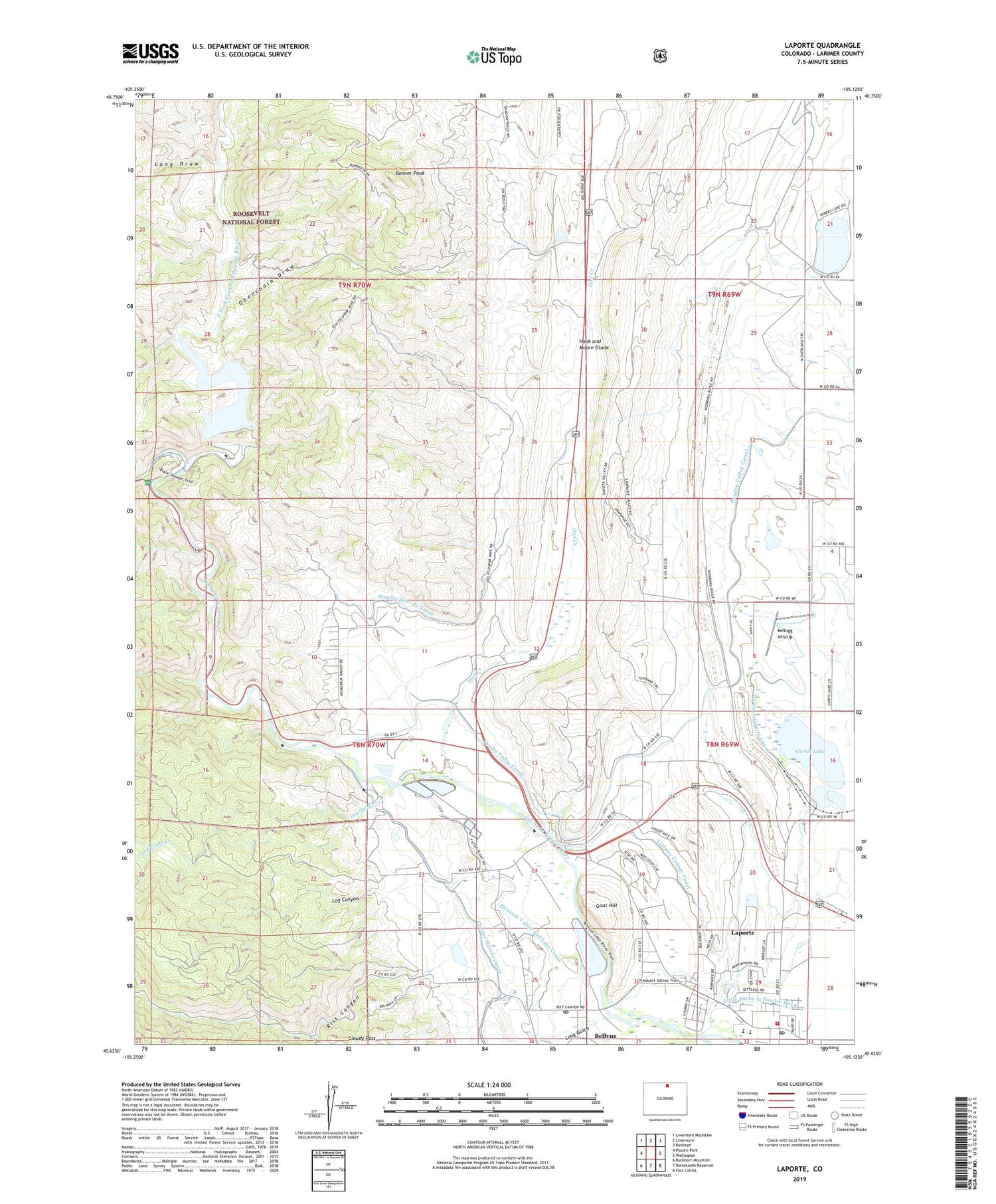 Laporte Colorado US Topo Map Image