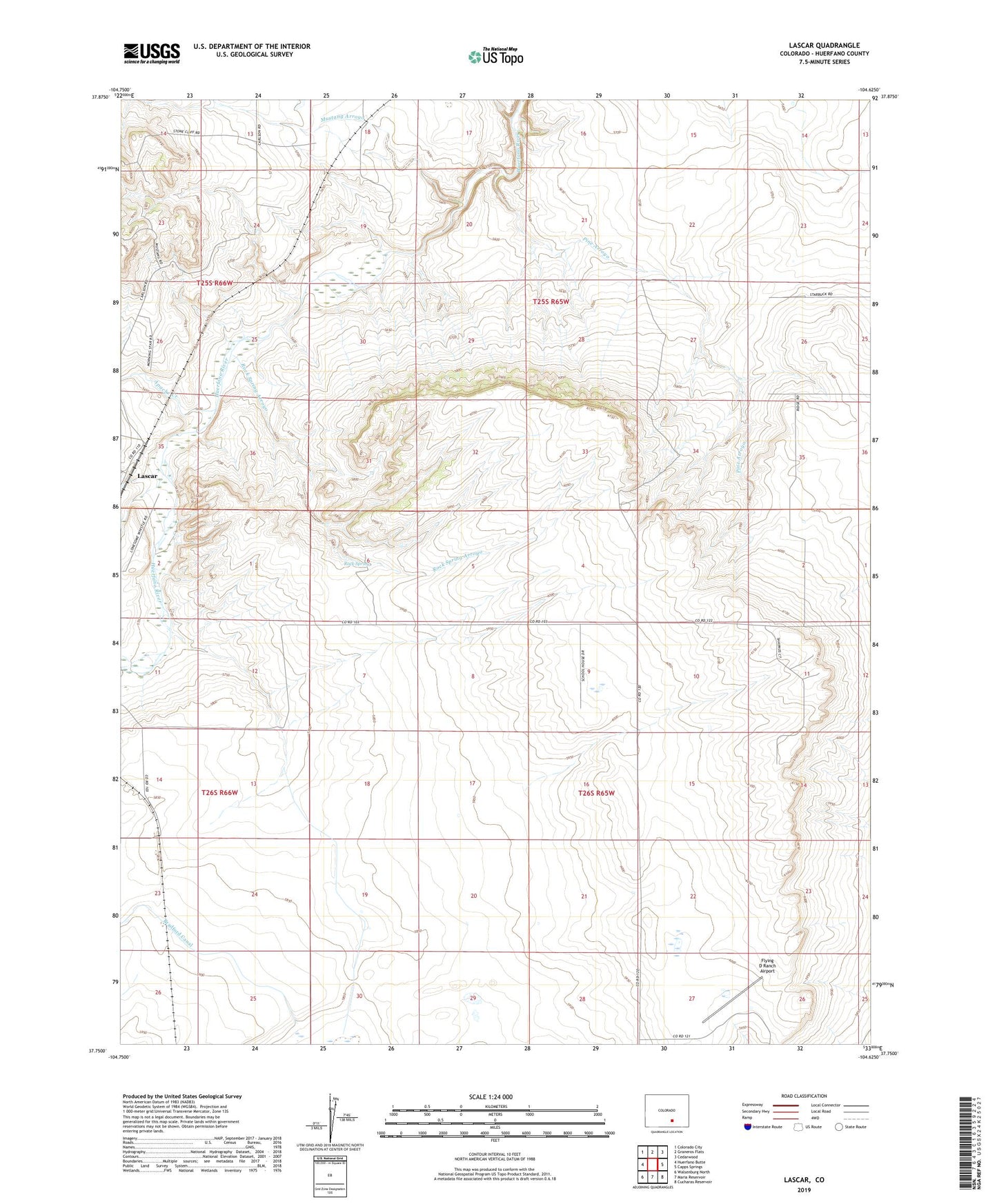 Lascar Colorado US Topo Map Image