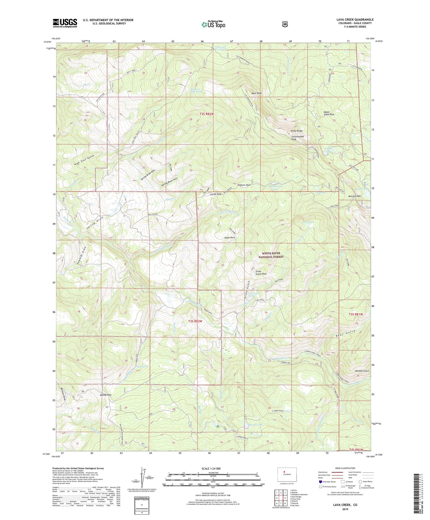 Lava Creek Colorado US Topo Map Image