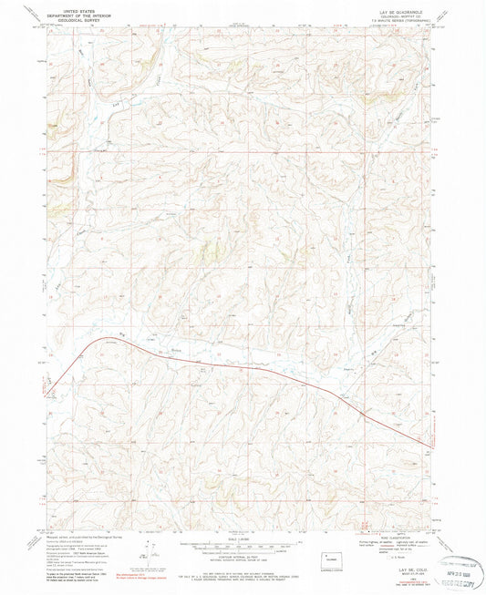 Classic USGS Lay SE Colorado 7.5'x7.5' Topo Map Image