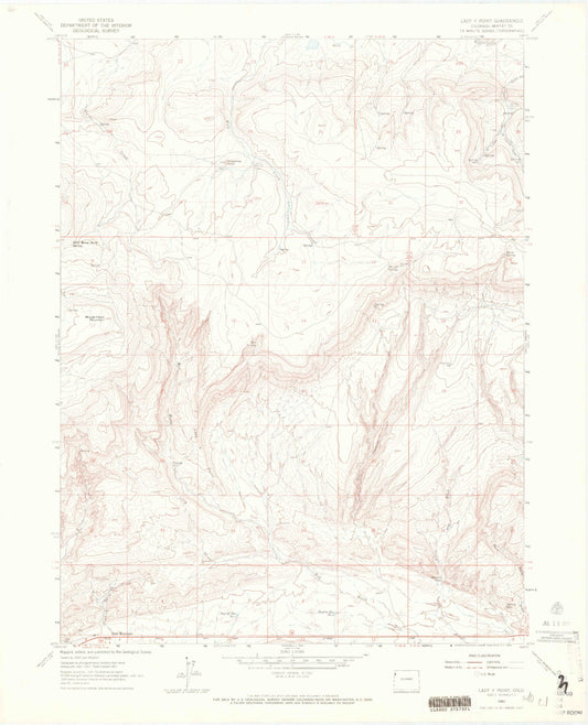 Classic USGS Lazy Y Point Colorado 7.5'x7.5' Topo Map Image