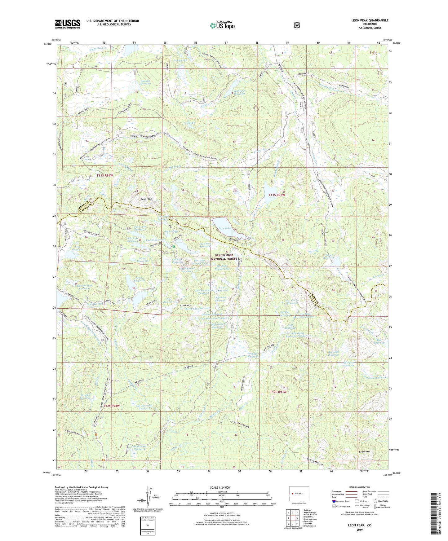 Leon Peak Colorado US Topo Map Image