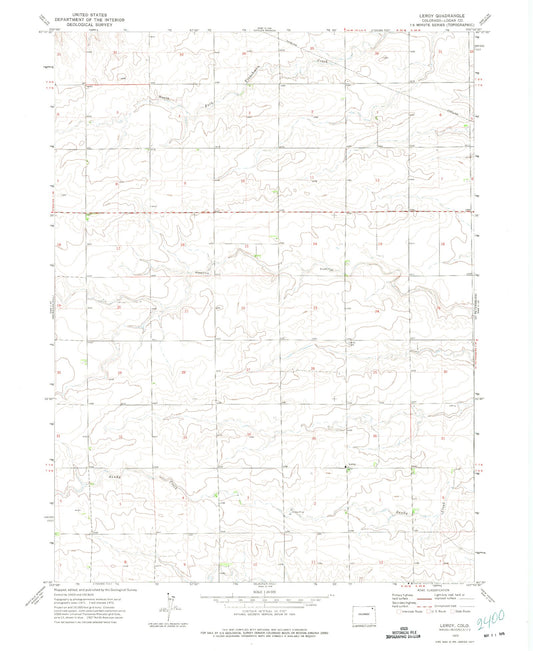 Classic USGS Leroy Colorado 7.5'x7.5' Topo Map Image