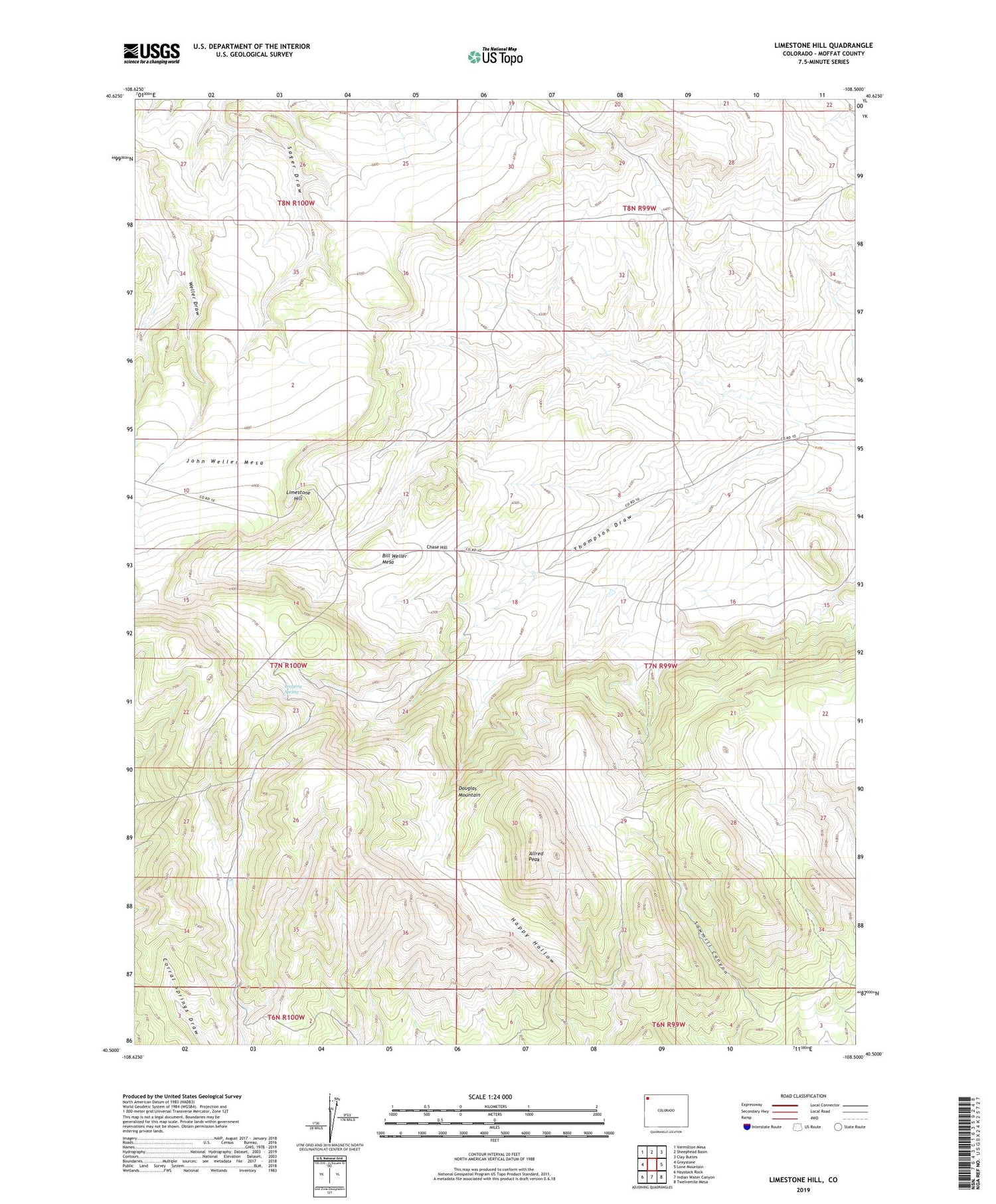 Limestone Hill Colorado US Topo Map Image