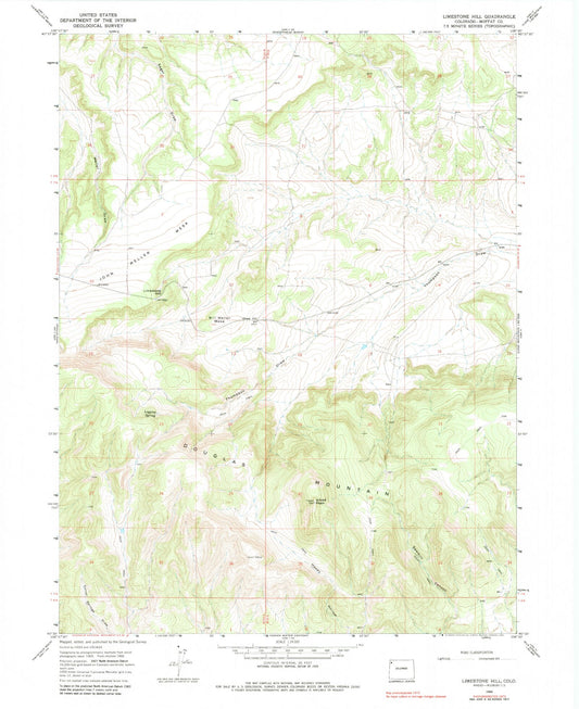 Classic USGS Limestone Hill Colorado 7.5'x7.5' Topo Map Image