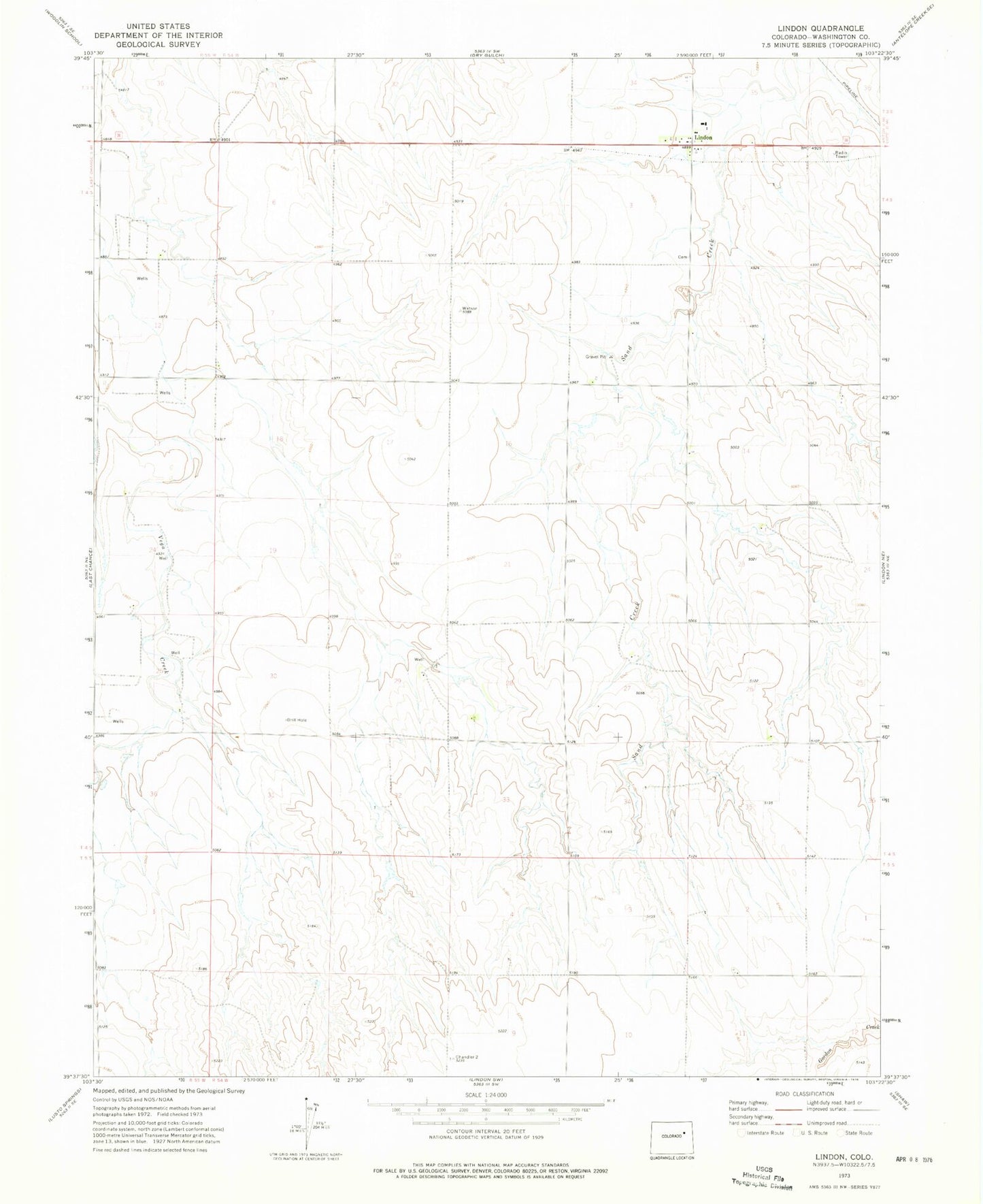 Classic USGS Lindon Colorado 7.5'x7.5' Topo Map MyTopo Map Store