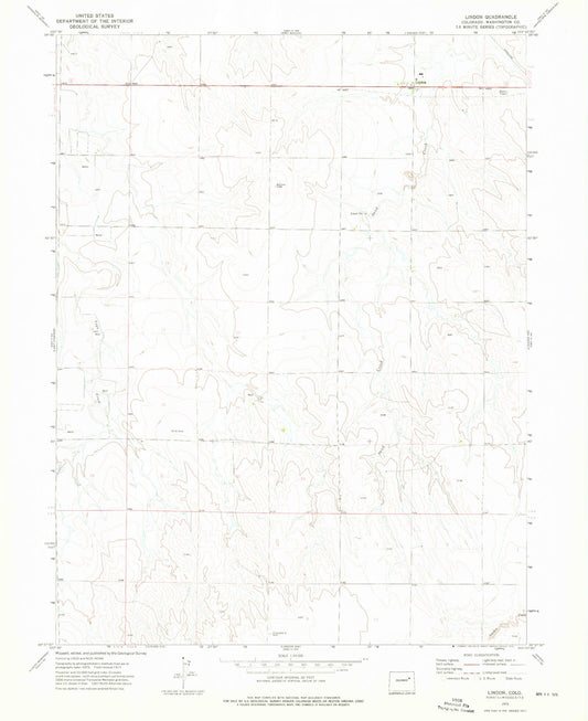 Classic USGS Lindon Colorado 7.5'x7.5' Topo Map Image