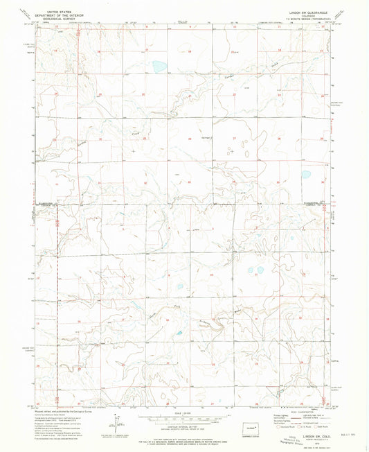 Classic USGS Lindon SW Colorado 7.5'x7.5' Topo Map Image