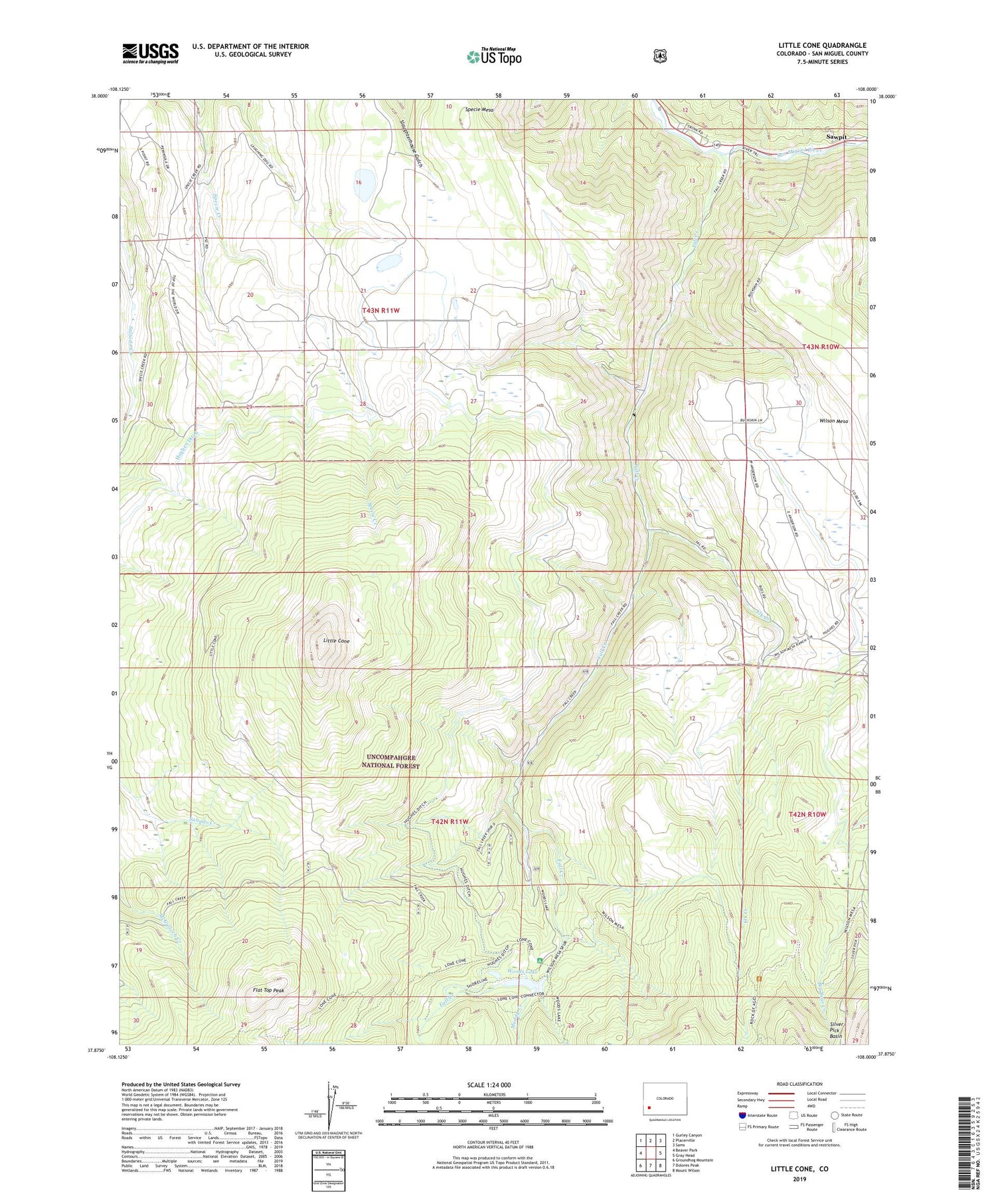 Little Cone Colorado US Topo Map Image