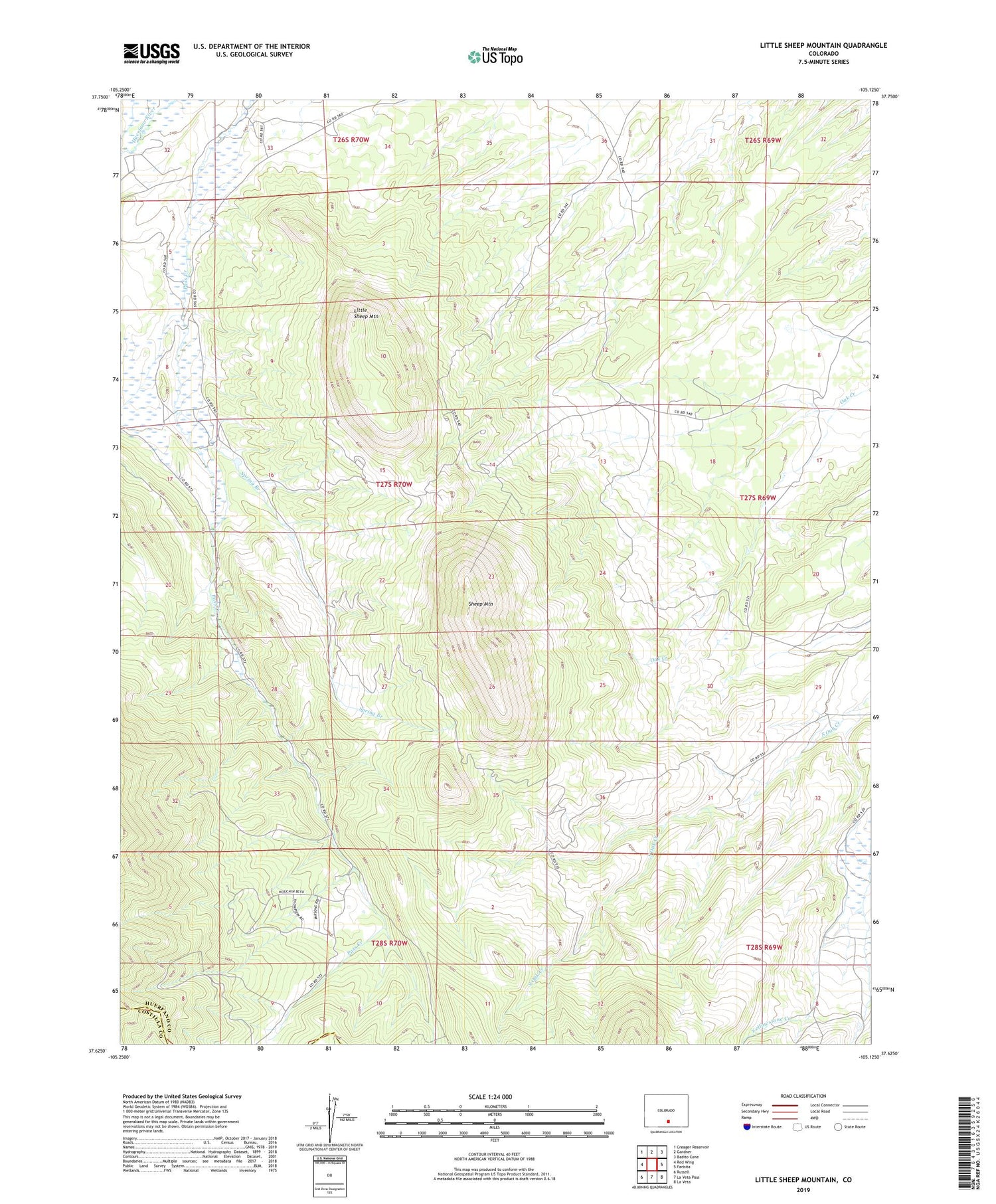 Little Sheep Mountain Colorado US Topo Map Image