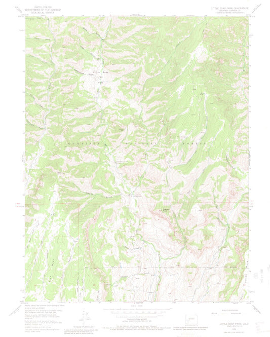 USGS Classic Little Soap Park Colorado 7.5'x7.5' Topo Map Image