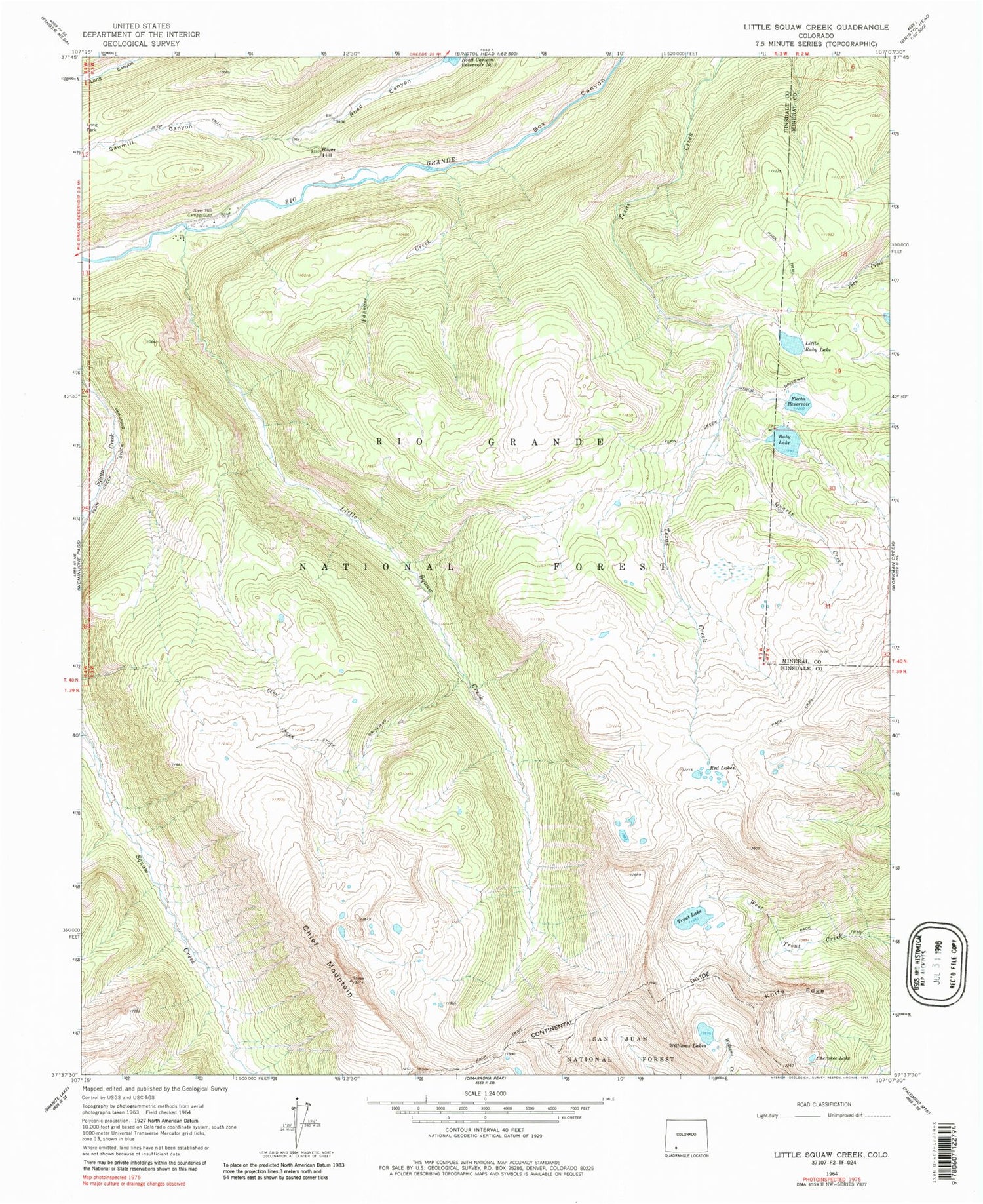 Classic USGS Little Squaw Creek Colorado 7.5'x7.5' Topo Map Image