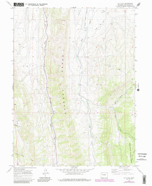 Classic USGS LO 7 Hill Colorado 7.5'x7.5' Topo Map Image