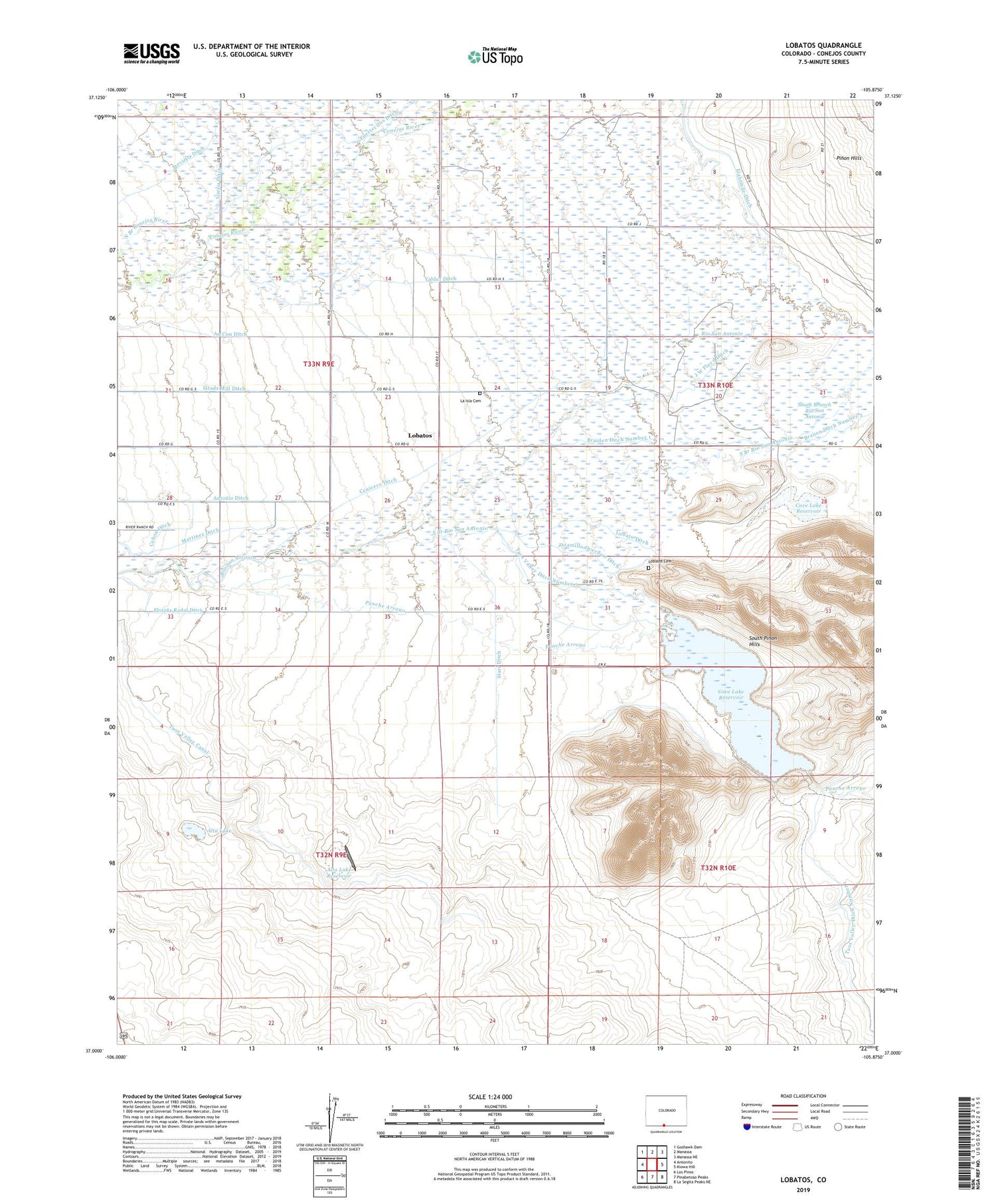 Lobatos Colorado US Topo Map Image