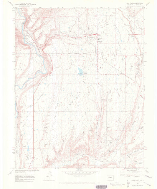 Classic USGS Loma Linda Colorado 7.5'x7.5' Topo Map Image