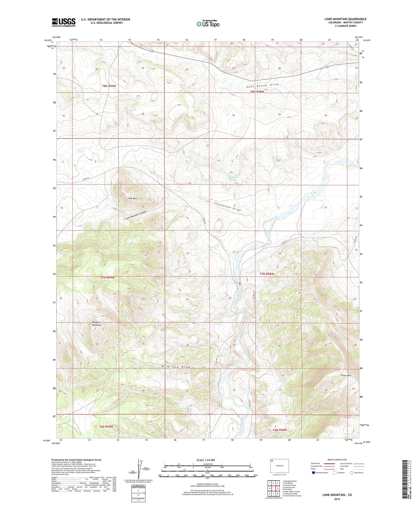 Lone Mountain Colorado US Topo Map Image