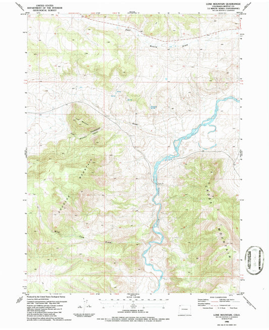 Classic USGS Lone Mountain Colorado 7.5'x7.5' Topo Map Image
