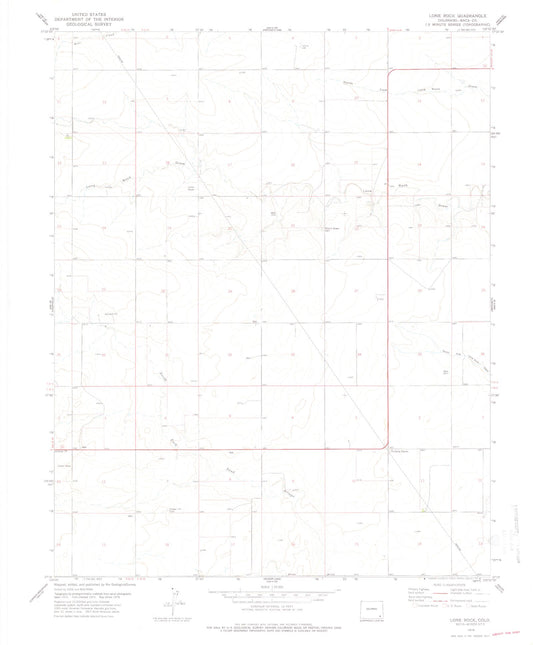 Classic USGS Lone Rock Colorado 7.5'x7.5' Topo Map Image