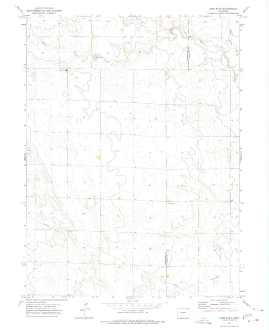 Classic USGS Lone Star Colorado 7.5'x7.5' Topo Map Image