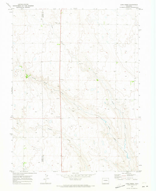 Classic USGS Long Creek Colorado 7.5'x7.5' Topo Map Image