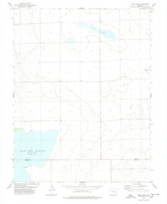 Classic USGS Long Lake Colorado 7.5'x7.5' Topo Map Image