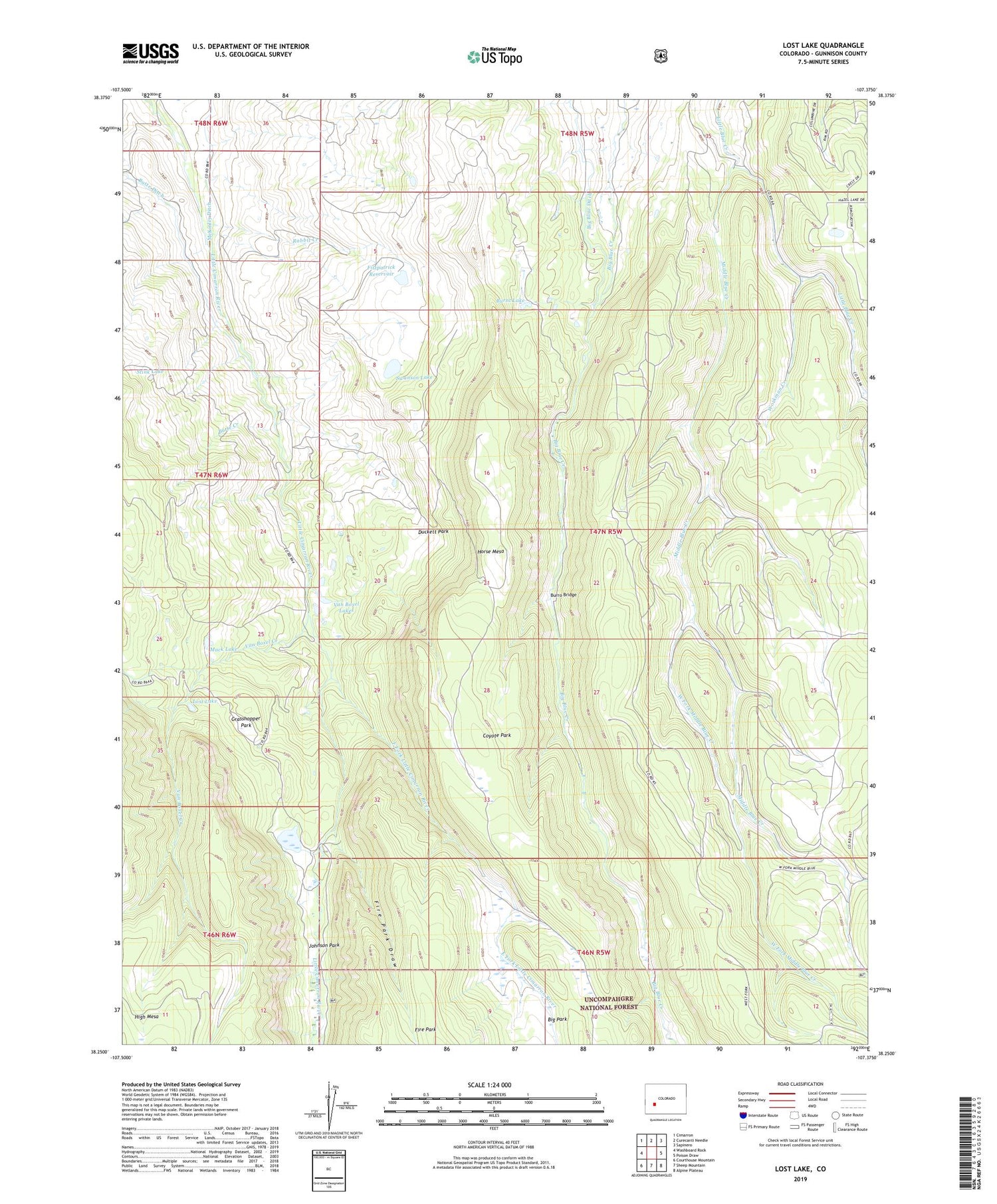 Lost Lake Colorado US Topo Map Image