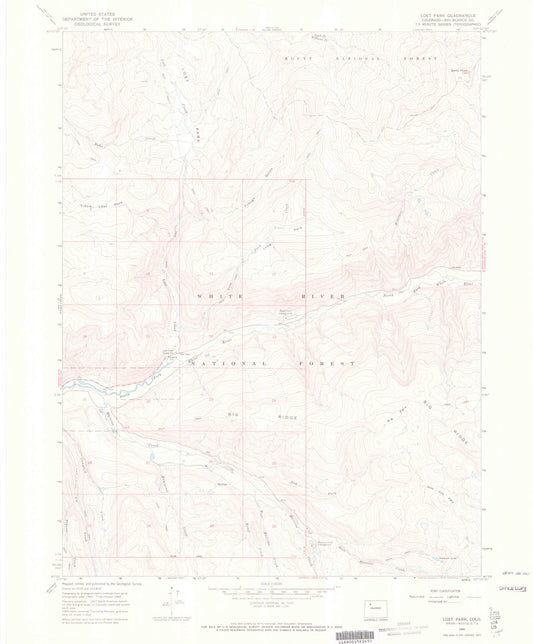 Classic USGS Lost Park Colorado 7.5'x7.5' Topo Map Image