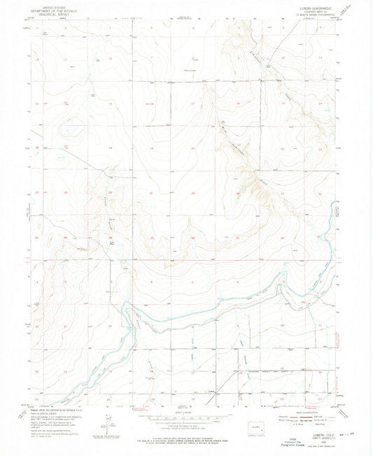 Classic USGS Lubers Colorado 7.5'x7.5' Topo Map Image