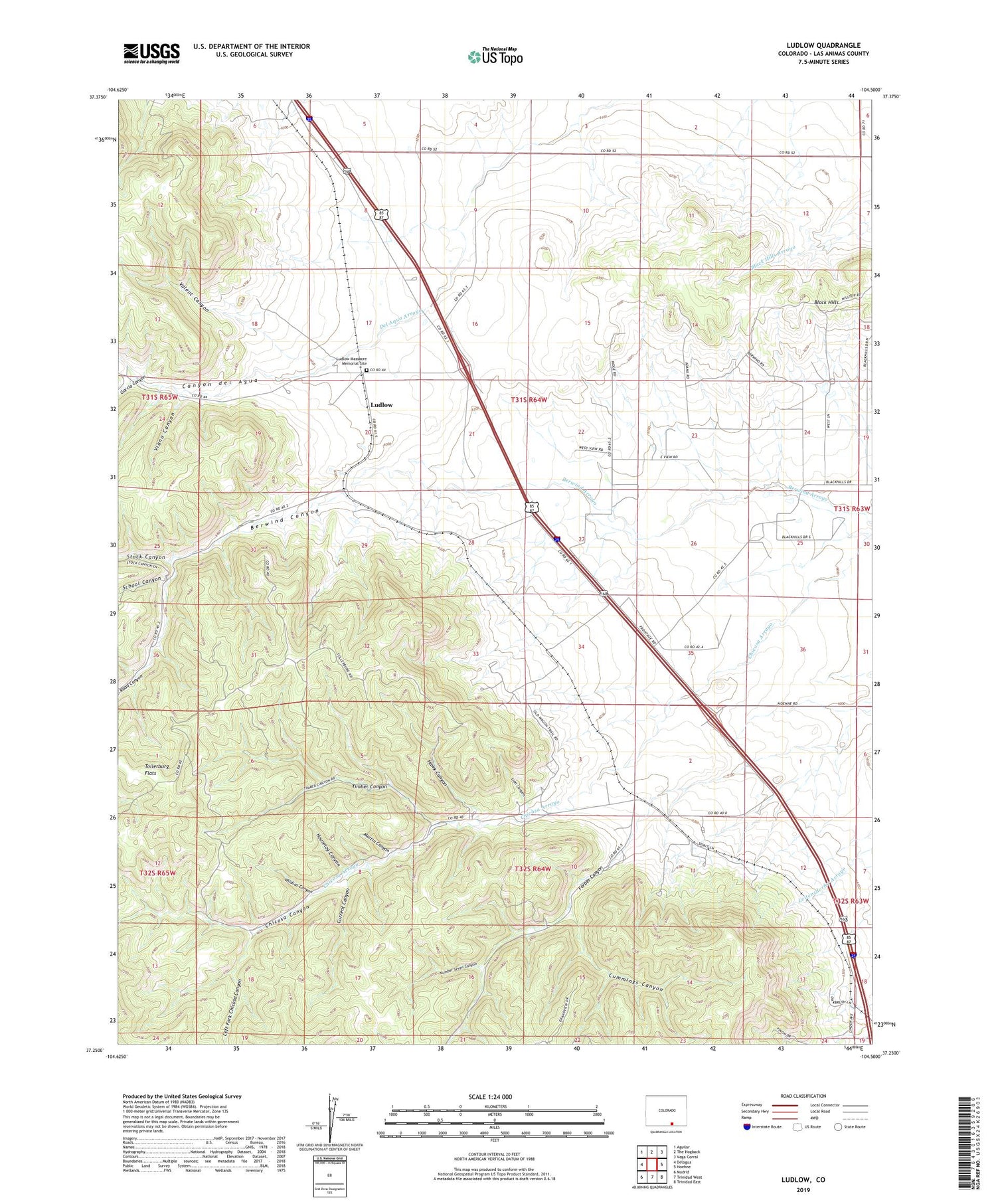 Ludlow Colorado US Topo Map Image