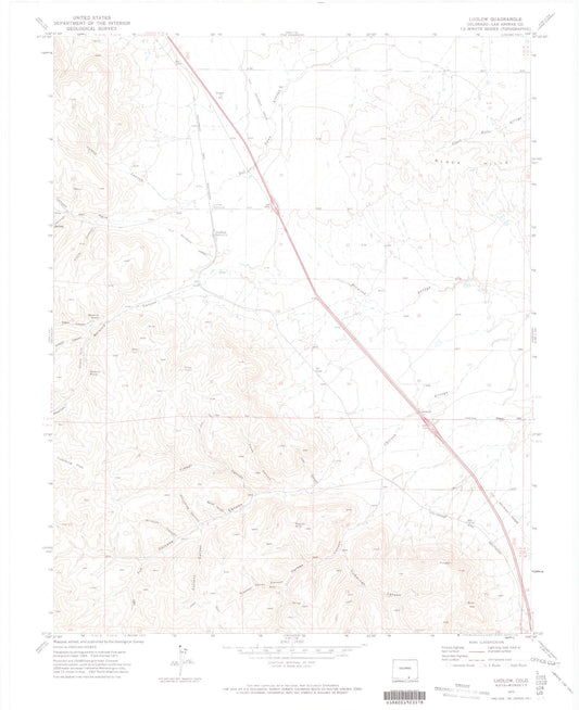 Classic USGS Ludlow Colorado 7.5'x7.5' Topo Map Image