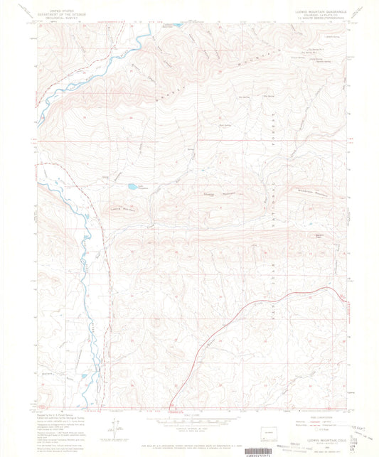 Classic USGS Ludwig Mountain Colorado 7.5'x7.5' Topo Map Image