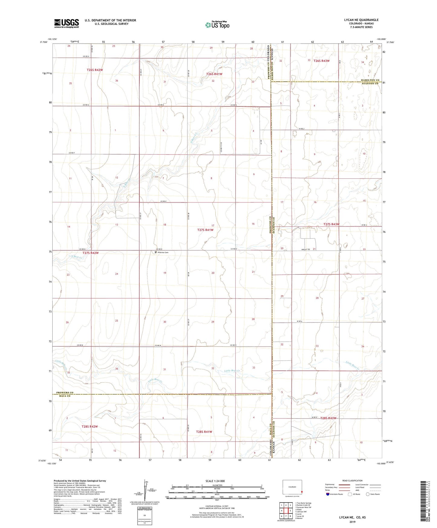 Lycan NE Colorado US Topo Map Image