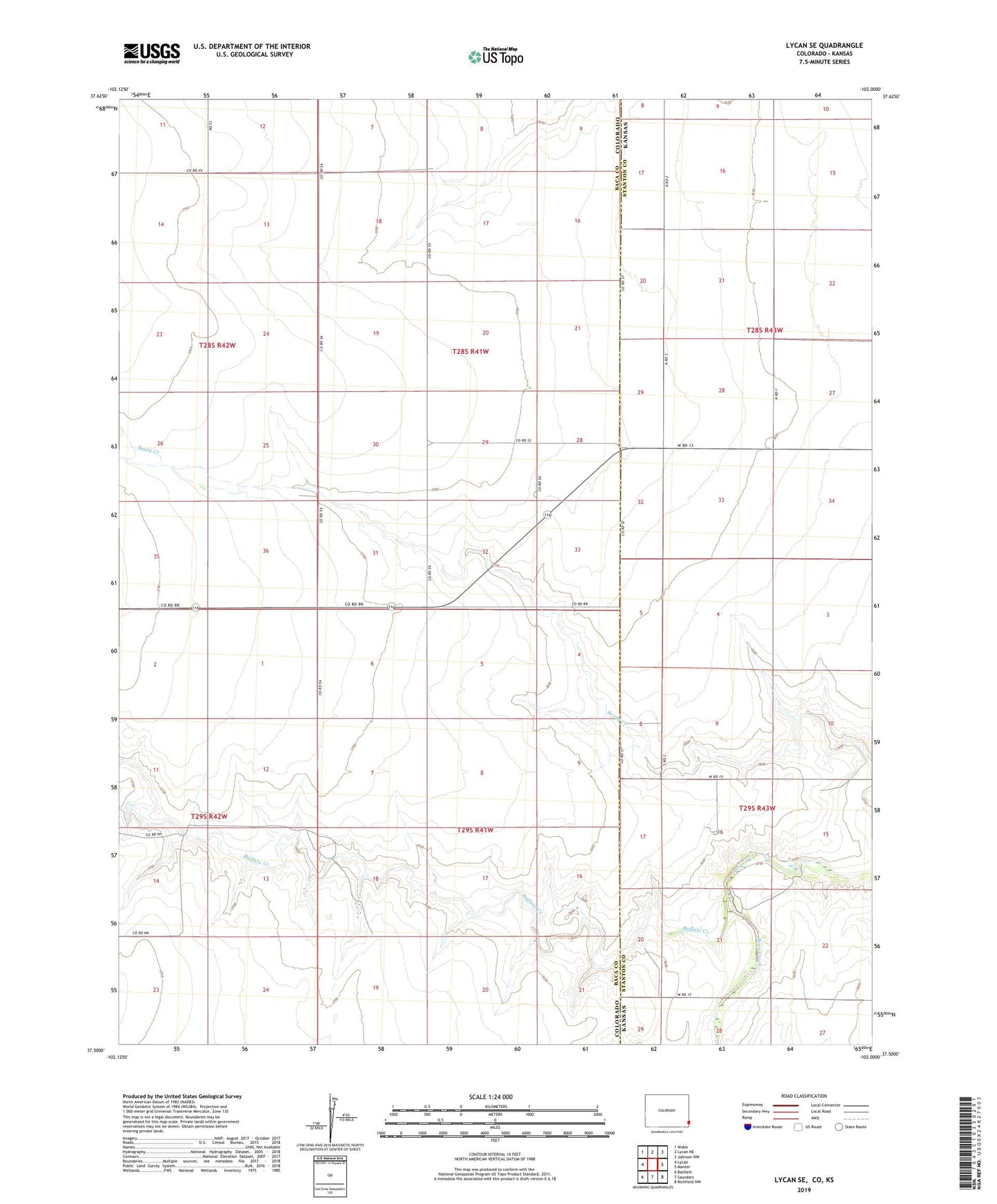 Lycan SE Colorado US Topo Map Image