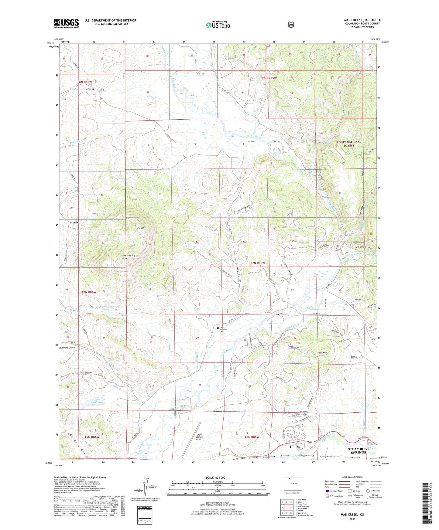 Mad Creek Colorado US Topo Map Image