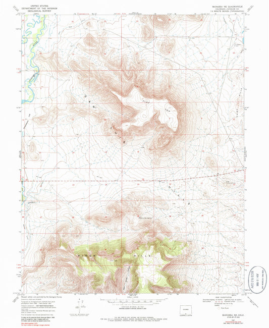 Classic USGS Manassa NE Colorado 7.5'x7.5' Topo Map Image