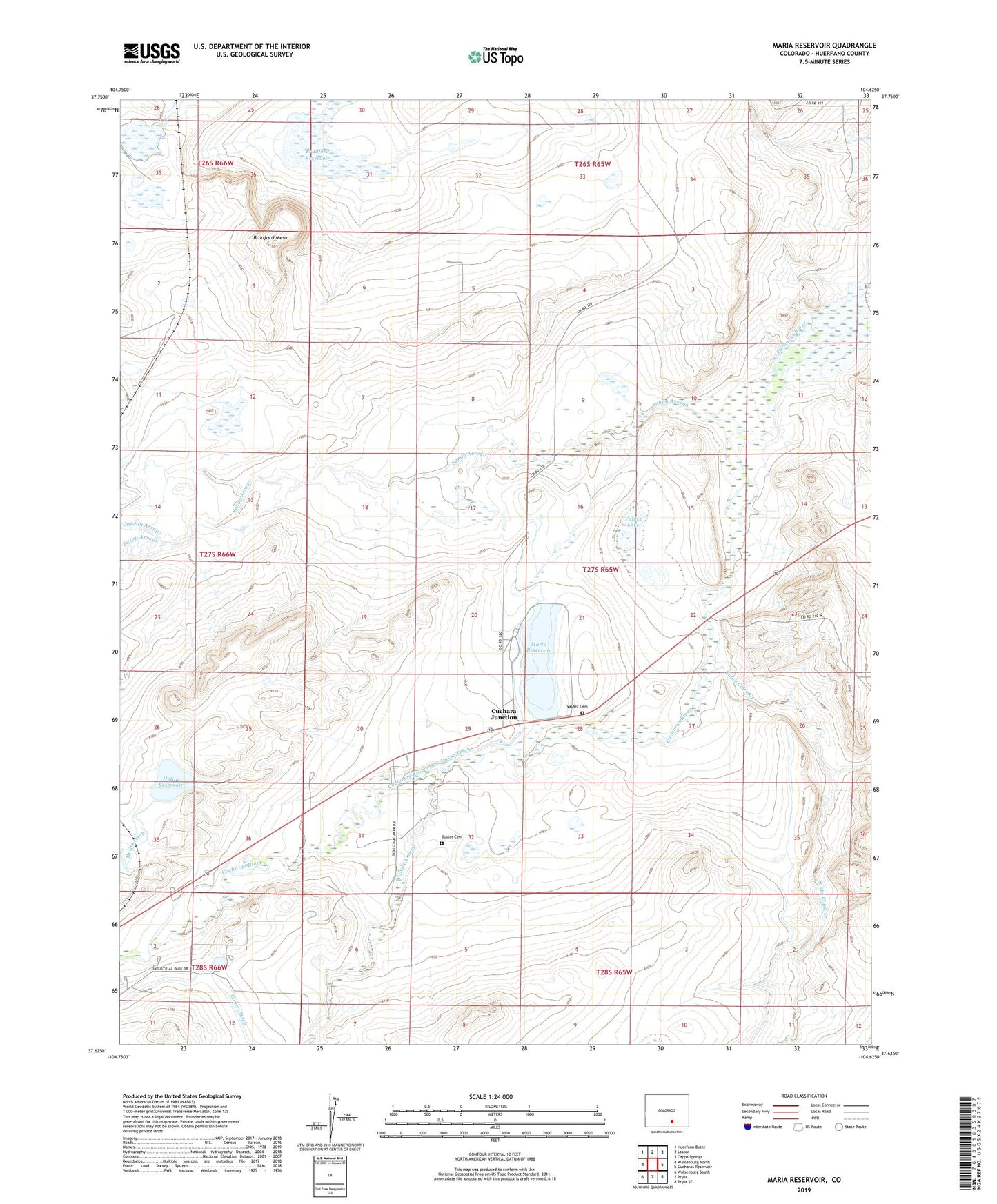 Maria Reservoir Colorado US Topo Map Image
